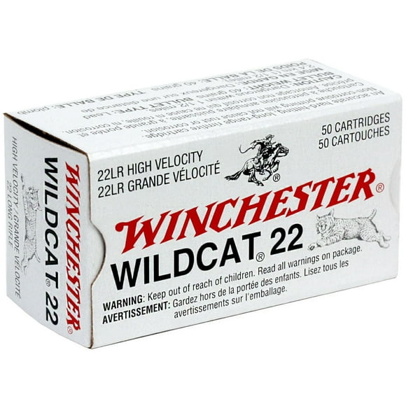 Winchester Wildcat 22 Long Rifle 40-Grain Lead Round Nose Ammunition, High-velocity, accurate and hard-hitting, long-range rimfire cartridges