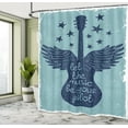 thumbnail image 5 of Ambesonne Retro Shower Curtain, Music Guitar Wings Blue, 69"Wx84"L, Dark Blue, 5 of 5