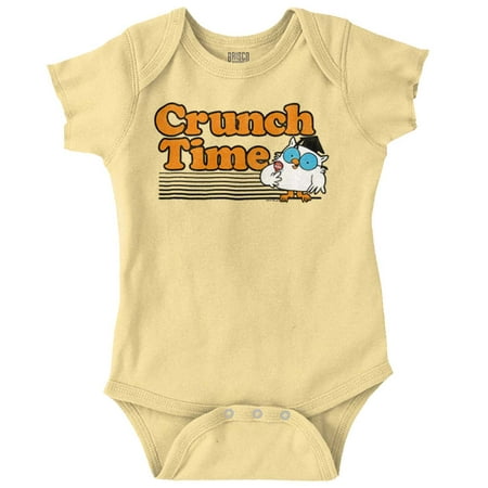 

Mr. Owl Crunch Time Tootsie Pop Funny Romper Boys or Girls Infant Baby Brisco Brands 18M