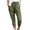 Army Green, variant on Frostluinai Capri Pants for Women Drawstring Stratch Waisted Casual Capris Solid Color Loose Fit Cropped Pants Lightweight Going Out Leggings with Pockets