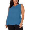 thumbnail image 1 of INC Illusion Tank Blusa sin mangas para mujer, azul, 3X, 1 of 1
