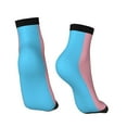 thumbnail image 2 of Breathable Athletic Socks Transgender Flag Cushioned Quarter Socks for Men Women, 2 of 7