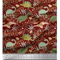 thumbnail image 1 of Soimoi Rayon Crepe Fabric Leaves,Floral & Dinosaur Jungle Print Fabric by Yard 46 Inch Wide, 1 of 1