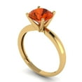 thumbnail image 2 of 2 ct Round Cut Simulated Red Diamond Solitaire 14K Yellow Gold Womens Engagement Ring, 2 of 4