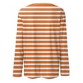 thumbnail image 4 of felwors Womens Shirts Fall Oversized Striped - Long Sleeve Cerwneck Loose Fit Tops 2026 Trendy Comfortable Office & Casual Wear (Orange, XL), 4 of 5