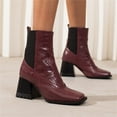 thumbnail image 2 of Gyexs Ankle Boots for Women Dressy Ankle Cowboy Boots Low Heel Western Cowboy Boots Zipper Casual Short Ankle Booties Z04 Size 8.5, 2 of 9