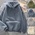 thumbnail image 1 of WRKEKC Chandail à Capuchon pour Femmes avec Poche, Manches Longues, Col Rond, en Molleton, Chandail à Enfiler Décontracté, Coupe Ample, Haut pour Dames, 1 of 7