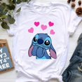 thumbnail image 1 of Kawaii Disney Lilo Stitch T Shirt Women Summer Tops Cartoon Stitch Heart Graphic Tees Cute Disney Anime T-shirt Female TshirtXL Gao Jinjia LED, 1 of 2