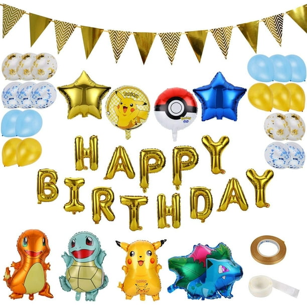 Pokémon Anniversaire D'Enfant Fête Kit Déco Pikachu Décoration Accessoire