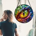 thumbnail image 2 of Stained Glass Window Hanging, Colored Four Seasons Eyes Suncatcher for Doors Home Sun Catchers Decoration and Christmas, Mother's Day Birthday Gifts for Women, Men, and Mom, 2 of 6