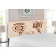 thumbnail image 2 of Music Headboard, Old Fashioned Doodles Waves and Vintage Microphone Retro Style Bohemian Print, Upholstered Decorative Metal Bed Headboard with Memory Foam, Full Size, Brown Ecru, by Ambesonne, 2 of 4