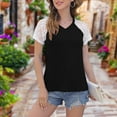 thumbnail image 3 of Mittory Womens Lace Short Sleeve V Neck T Shirts Summer Casual Tops Loose Fit Tees Blouses, 3 of 5