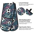 thumbnail image 4 of Dailycode Double Sided Oven Mitt with Loop Heat Resistant Kitchen Long Potholders 7" x 35" Soccer Balls, 4 of 6