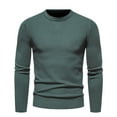 thumbnail image 2 of IROINNID Men's Sweater Round Neck Long Sleeve Jumper Mid-Length Solid Color Leisure Pullover Autumn wear Slim Fit Sweater Korean Version Bottoming Shirt Thread, 2 of 5