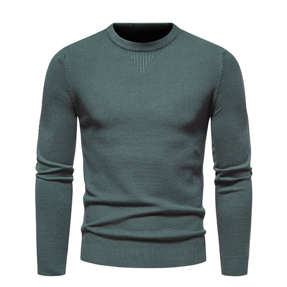 Njoeus Sweaters For Men Men Sweater Crewneck Men's Autumn New Men's Knitwear Solid Color Slim Fit Round Neck Pullover Long Sleeve Sweater Korean Version Bottoming Shirt Casual Thread Autumn Winter On