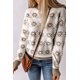 thumbnail image 2 of ABPHQTO Suéter de punto de cuello alto con copo de nieve de Navidad blanco para mujer, 2 of 5
