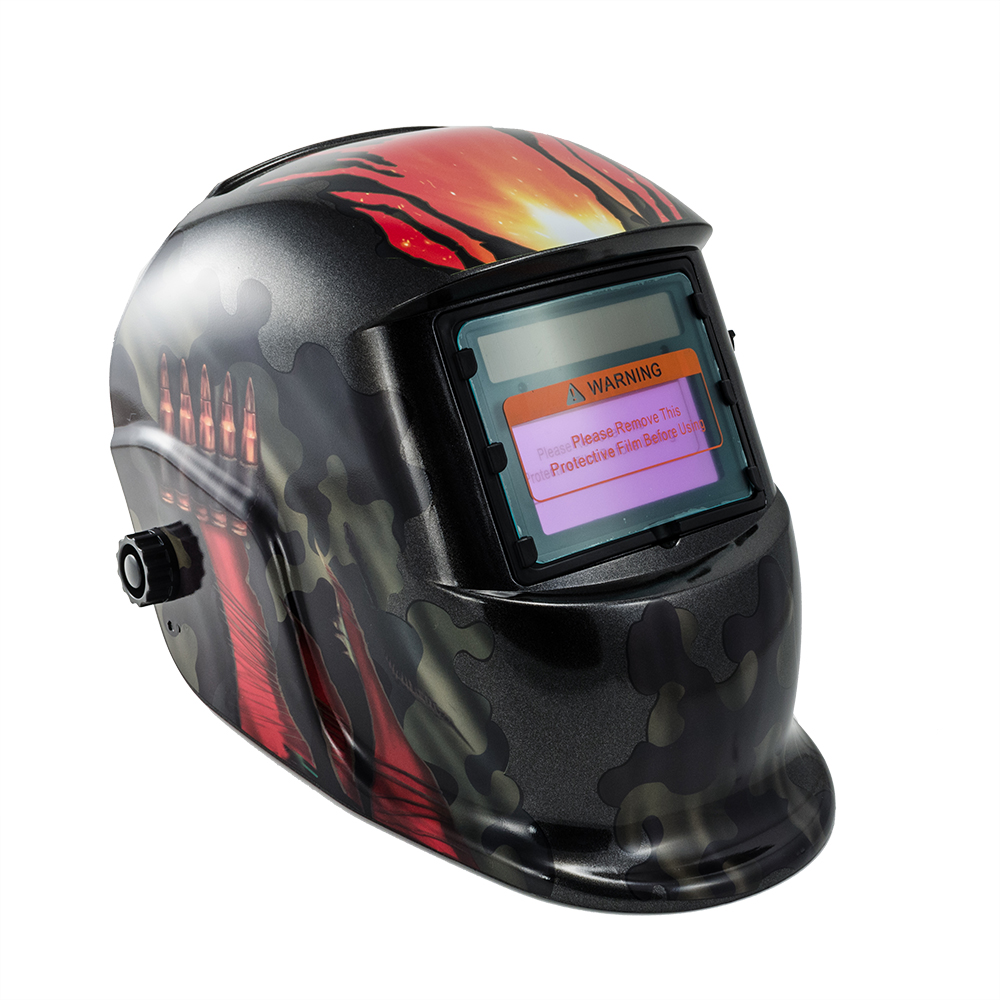 iMeshbean Solar Powered Welding Helmet Auto Darkening Hood PP Material with Adjustable Shade,Storage Bag for Mig Tig Arc Welder Mask,Bullets