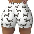 thumbnail image 2 of Haiem Dachshund Dog Puppy No Front Seam Biker Shorts for Women Yoga Workout Gym Bike Shorts with Tummy Control Moisture-Wicking-X-Large, 2 of 9
