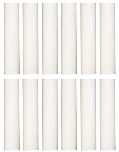 Creative Hobbies Set of 12, 6 Inch Tall White Plastic Candle Covers Sleeves Chandelier Socket Covers ~Candelabra Base