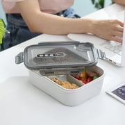 Lksixu Lunch Box Food Container, 3-Compartment Plastic Bento Lunch Box BPA-Free Leakproof Bento Box Reusable Meal Prep Containers Microwave/Dishwasher Safe Snack Food Storage