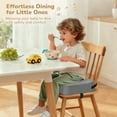 thumbnail image 3 of Toddler Booster Seat for Dining Table, Caveen Waterproof Booster Seat for Kitchen Chair, with Adjustable Straps, Portable Increasing Cushion at Home or Going Out, Non-Slip, Grey, 3 of 8