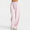 thumbnail image 6 of felwors Women's Wide Leg Sweatpants Elastic High Waist Straight Leg Sweatpants Teen Girl Baggy Sweatpants with Pockets (Light Pink, XL), 6 of 8