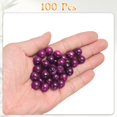 thumbnail image 3 of Uxcell 50 piezas de cuentas de piedra natural de 10 mm Ojo de Tigre Magenta Redondas Gemas Sueltas para hacer joyas Pulseras Collares Aretes DIY, 3 of 7