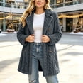 thumbnail image 3 of Mittory Women's Lapel Button‑Front Fuzzy Fleece Mid‑Length Coat, Long Sleeve Warm Winter Outerwear with Side Pockets, 3 of 7