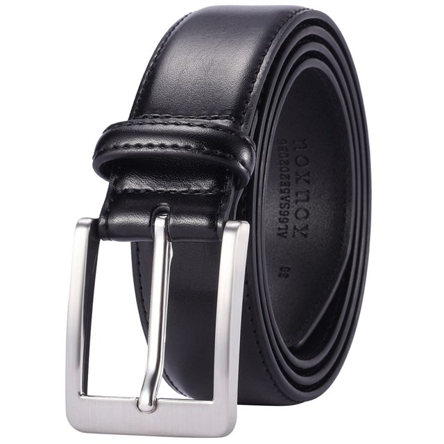 XOUXOU Cinturones de cuero casuales para hombres, cinturón de vestir de negocios clásico con hebilla para hombres (negro (S101) 36 (cintura 34))