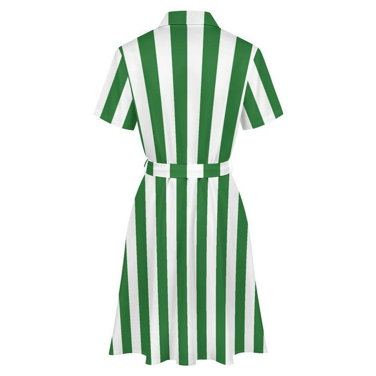 Aesthetic Patina Green And White Vertical Womens Shirt Dresses Women'S  Short Sleeve Dress Turn-Down Collar Dress A Line Casuall Dress  Oversize(XS-6XL) - Walmart.com