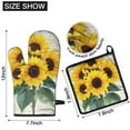 thumbnail image 6 of Sunflowers on Vintage Paper Kitchen Oven Mitt and Pot Holder Sets 2 Pcs for Baking, Cooking and Grilling, Heat Resistant Up To 392 °F, 6 of 7