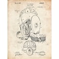 thumbnail image 2 of Borders, Cole 12x14 Gold Ornate Wood Framed with Double Matting Museum Art Print Titled - PP73-Vintage Parchment Football Leather Helmet 1927 Patent Poster, 2 of 4