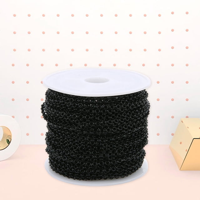 Colr de cadena pteado de 30 pies, colr de cadena de ence para colr, accesorios de joyería, fabricación de bricoje Negro BLESIY Cadenas de collar
