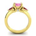 thumbnail image 4 of 2.50 T.C.W Round Shape Pink Sapphire & Red Ruby Gemstone New Design Anniversary Ring for Ladies Solid 14K Yellow Gold Size 5.5 by Diamond-Capitals, 4 of 8