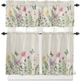 thumbnail image 2 of Kitchen Curtains Valances, Flower Bird Plant Spring Summer Fall Floral Short Rod Pocket Valances for Windows for Bedroom, Bathroom, 1 Panel, 42" W x 12" L, 2 of 6