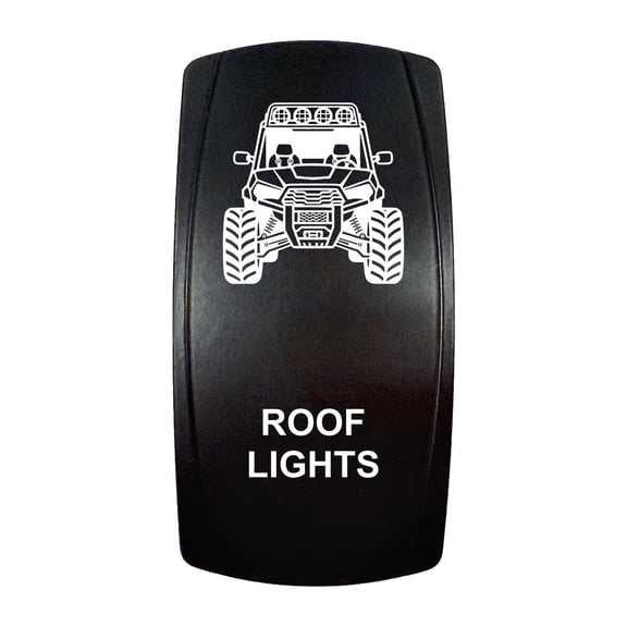 OZ-USA UTV Roof Lights | On / Off Rocker Switch | 4-Pin 20A Blue LED Backlit | Waterproof 12V – 48V