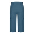 thumbnail image 6 of Lumtrix Cargo Capris For Women Summer Dressy Casual Loose Capri Pants With Pockets High Waisted Work Button Cropped Pant Blue S, 6 of 7