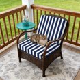 thumbnail image 4 of Outdoor Patio Cushion Covers 4 Pack Navy Blue Stripes Patio Chair Cushion Covers with Ties and Zipper Waterproof Outdoor Seat Cushion Covers for Patio Furniture 20"x18", 4 of 9
