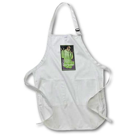

3dRose Vintage Art Nouveau Gulio Marchetti Compagnia Poster - Full Length Apron 24 by 30-inch White With Pockets