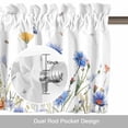 thumbnail image 6 of Flower Leaf Valance Curtain Butterfly Flowers Window Valances Rod Pocket Short Curtains Window Treatments for Kitchen Bedroom Bathroom Laundry 42" x 18", 6 of 9