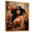 thumbnail image 2 of Designart "African American Woman with Orange Flowers in Harlem Jazz" People Framed Wall Art - Global Pink Harlem Renaissance Bedroom Framed Canvas Wall Art, 2 of 6