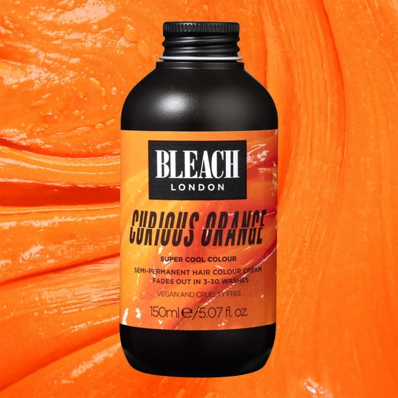 Bleach London Super Cool Color Semi-Permanent Hair Color Cream, Curious Orange, 5.07 oz