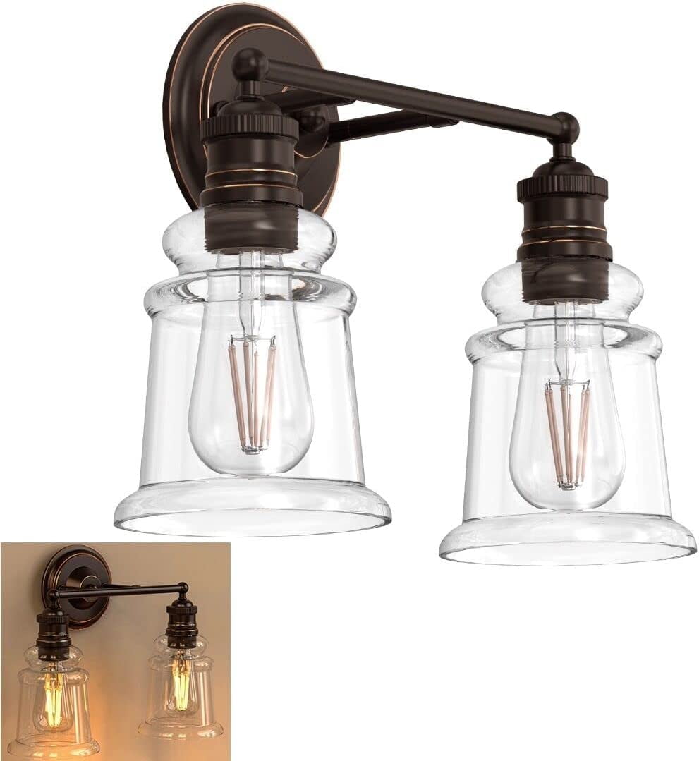 SHMAMT CL2 Bathroom Vanity Lights Oil Rubbed Bronze 2 Light Bathroom