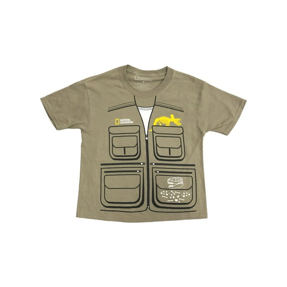 National Geographic Boys Tan Short Sleeved Dinosaur Tee Shirt T-Shirt 8