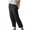 Black #4, variant on Xihbxyly Plus Size Linen Pants for Women Clearance Summer Cotton Pants Women 2023 Soft Casual Solid Color Drawstring Tie Elastic Waist Cargo Pants with Pockets Loose Fit Black XL #5