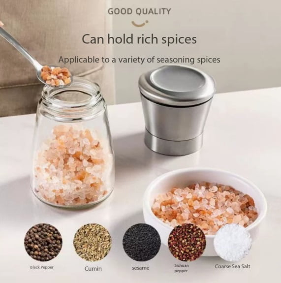 Manual Coffee Grinder Set - 1 Large + 1 Small, 304 Stainless Steel, Portable and Easy to Use for Coffee Beans, Pepper, Sea Salt, and More