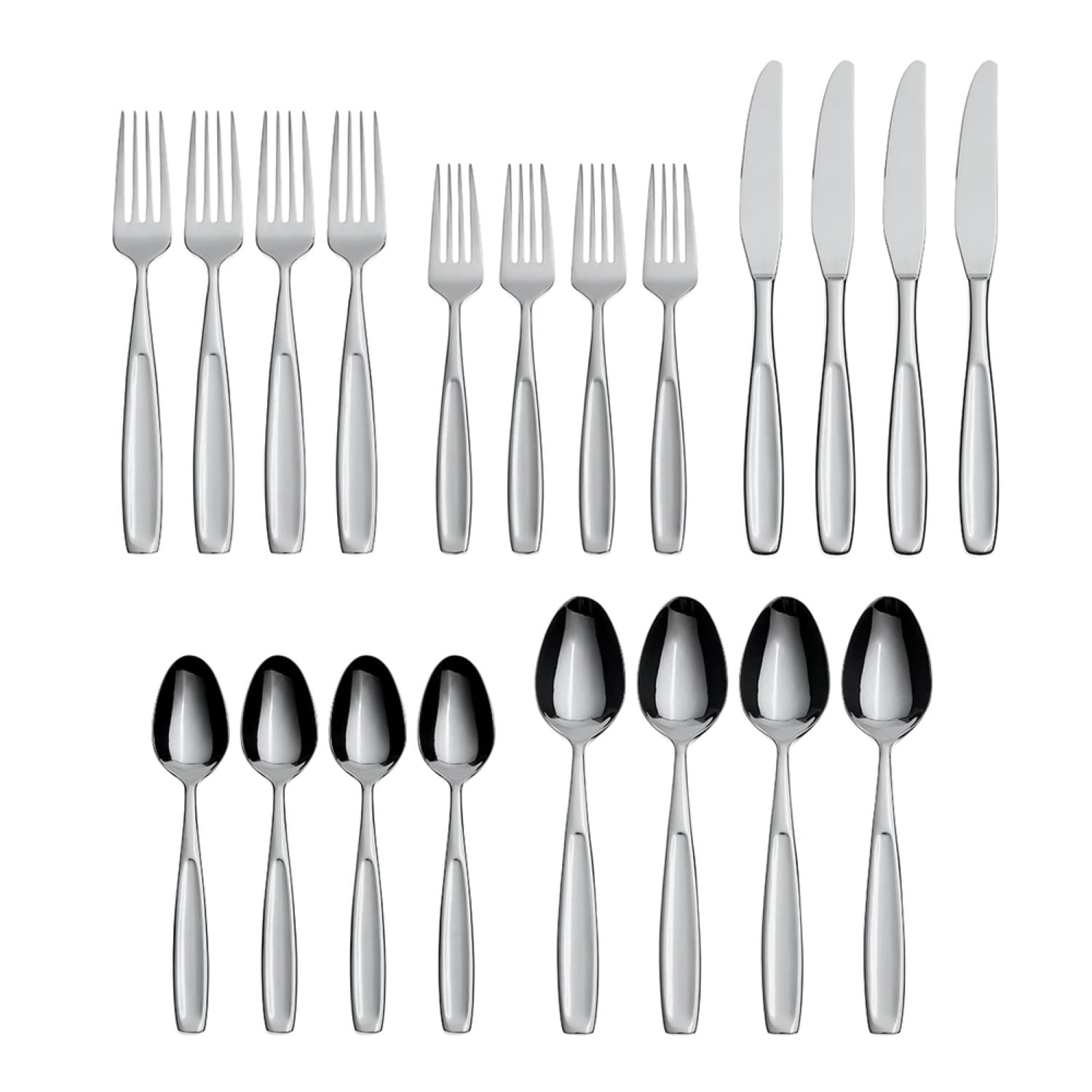 Oneida Ethan 20 Piece Everyday Flatware Set, Service for 4, 18/0