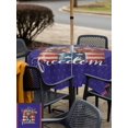 thumbnail image 5 of Outdoor Tablecloths with Umbrella Hole & Zipper, Independence Day 54x54 Inch Square Tablecloths, US Flag Spring Flowers Vintage Blue Stars Waterproof Table Cloth, Patio/Pool/Picnic Table Covers, 5 of 8