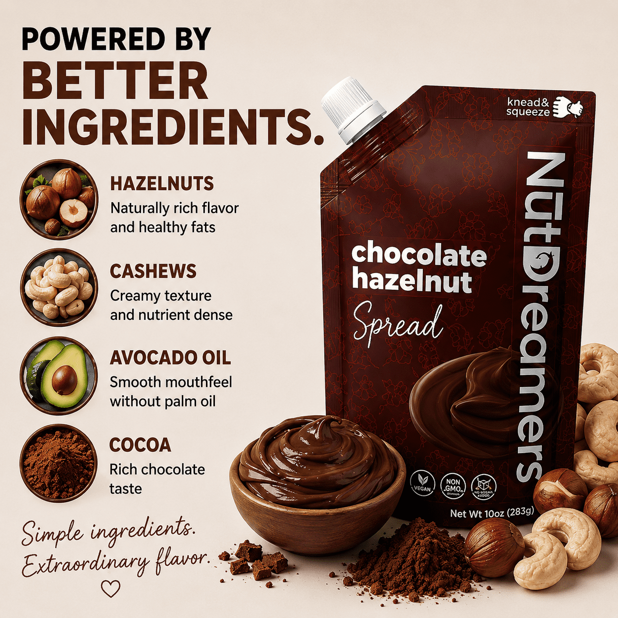 Nut Dreamers, Chocolate Hazelnut Spread, Palm Oil‚ÄìFree - Walmart.com