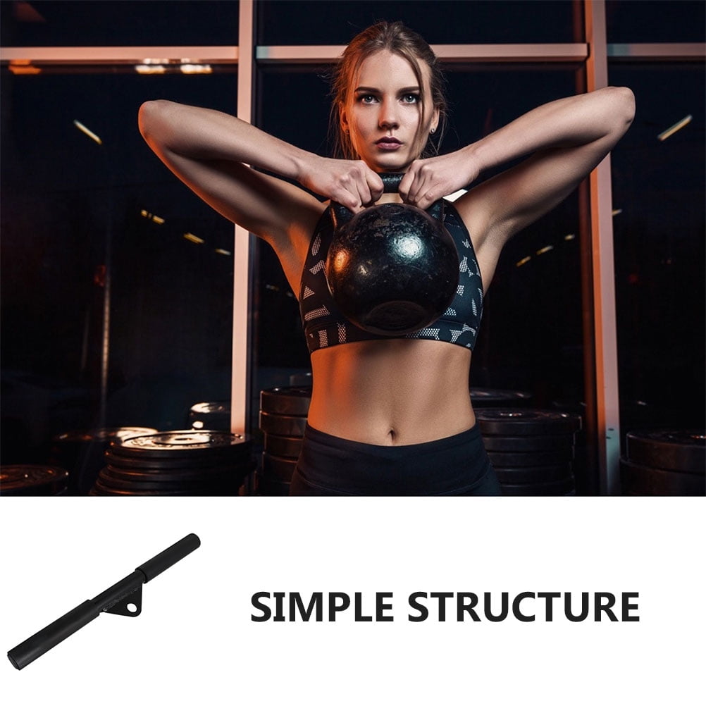 PENIKOKO 2-Pack Black Steel Straight Bar for Cable Machine, Gym Workout, Strength Training, Muscle Building Equipment